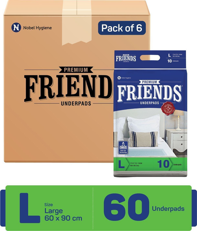 FRIENDS Classic Disposable Underpads ,Soft & Super Absorbency 60x90 cm Adult Diapers - L(30 Pieces)