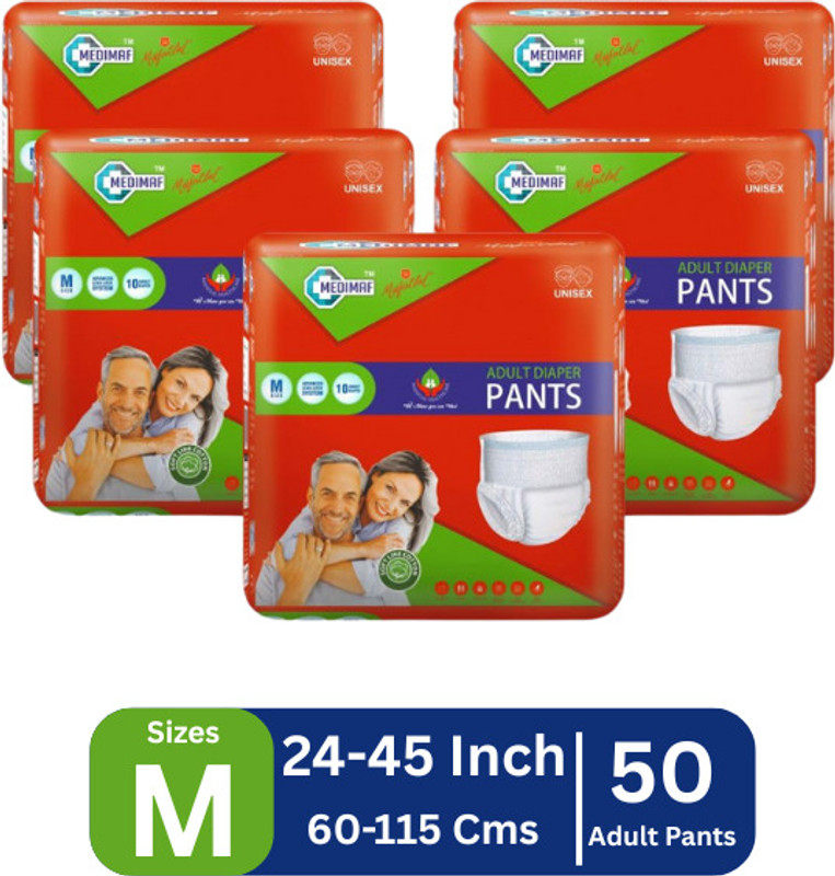 MEDIMAF by MAFATLAL Adult Diapers Pants - 30 Count (Medium) Adult Diapers - M(30 Pieces)