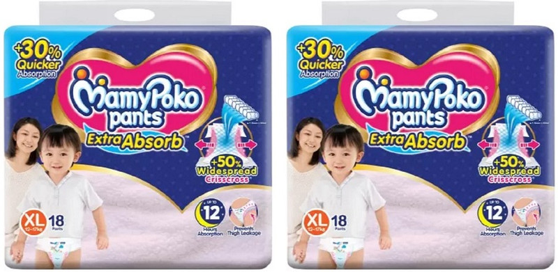 MamyPoko Pants Extra Absorb XL Size Diapers Pant Diapers - XL(36 Pieces)