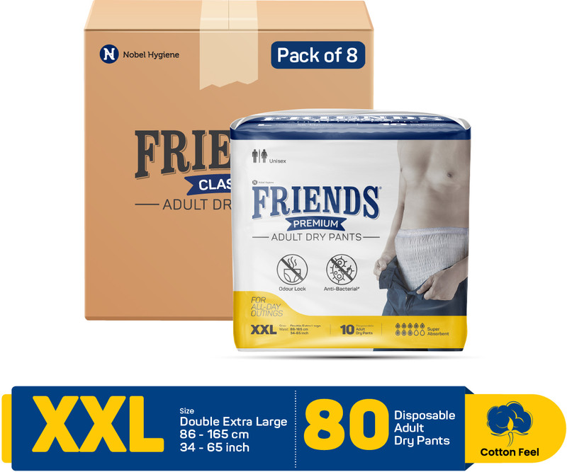 FRIENDS Premium Pull Up Pant Adult Diapers - L(40 Pieces)