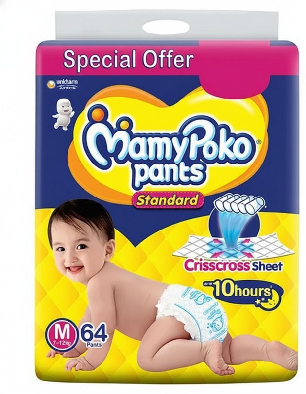 MamyPoko Standard Baby Diaper Pants Size medium - M(64 Pieces)