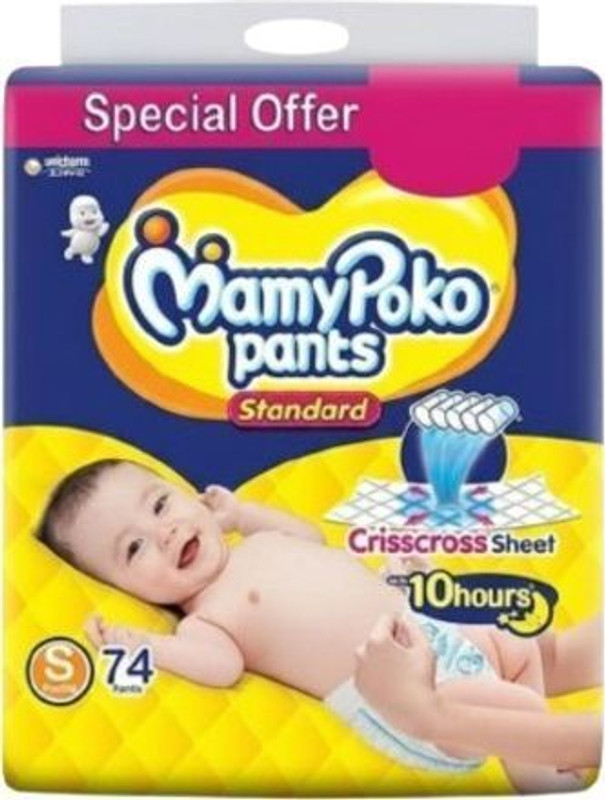 MamyPoko Standard Small Size 74 Diapers - S(74 Pieces)