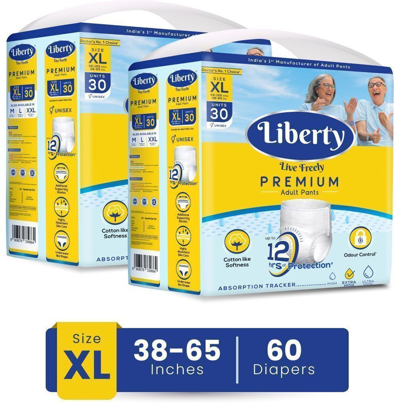 EVELANCE Medium Adult Diaper Pants Premium | Waist Size (24-45 Inches) Adult Diapers - M(50 Pieces)