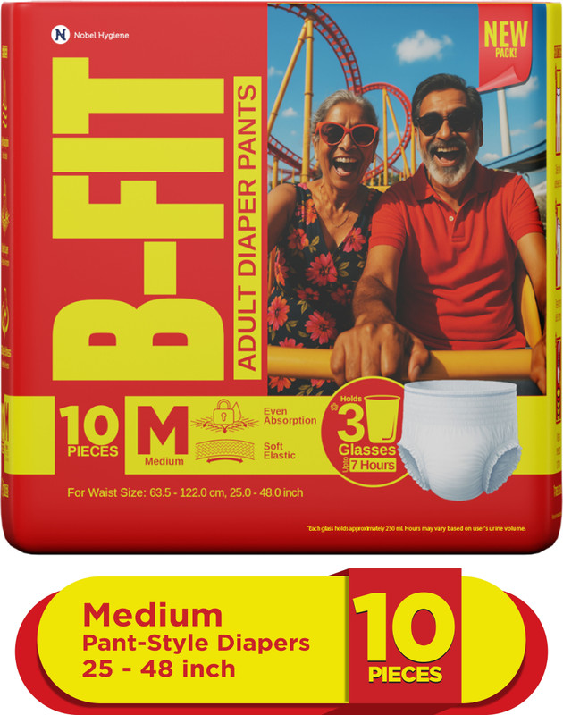 B-FIT Regular Pant Style Adult Diapers - M(30 Pieces)