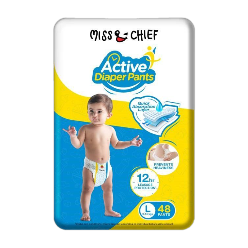Miss & Chief Active Pant Diapers - L(48 Pieces)