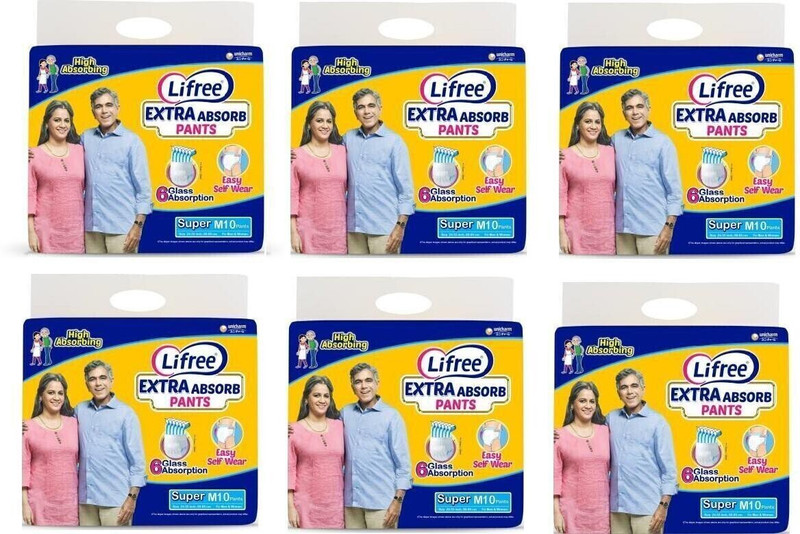 LIFREE Adult diaper Medium Size Pant Style Adult Diapers - M(60 Pieces)