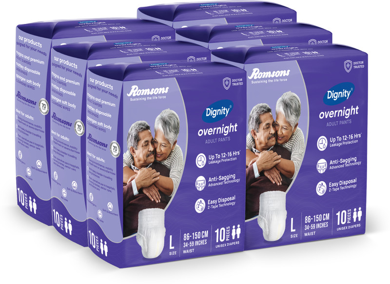 DIGNITY Premium Pant Style Adult Diapers - L(10 Pieces)