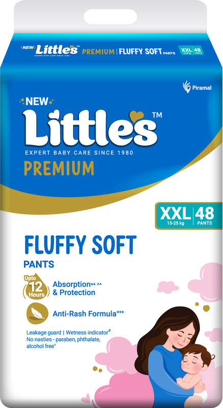 Little's Comfy Baby Pants Diapers with Wetness Indicator and 12 hours Absorption - XXL(48 Pieces)