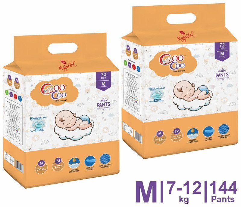 Coo Coo Baby Pant Style Diapers - M(144 Pieces)