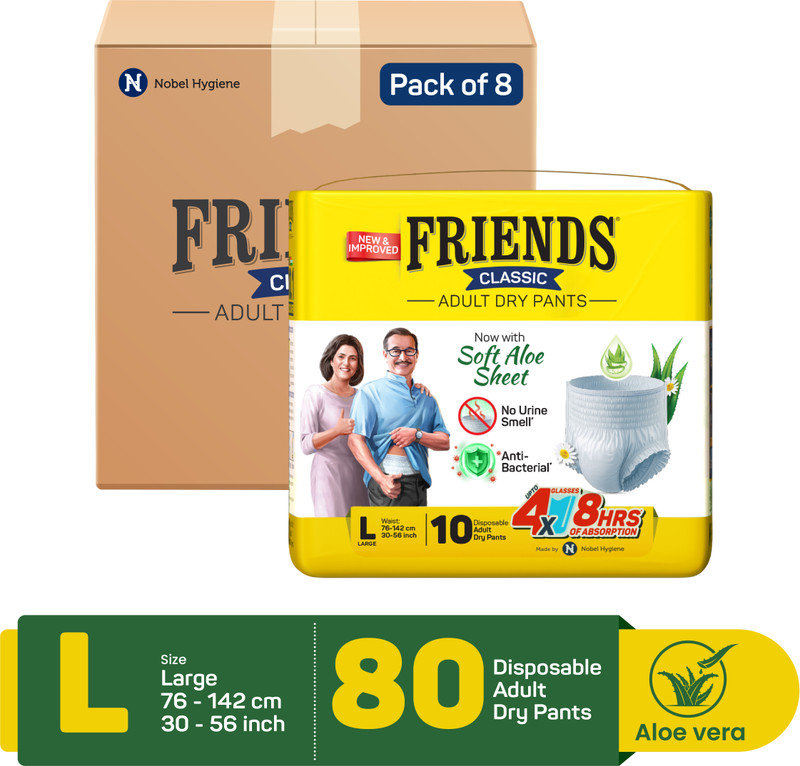 FRIENDS Classic Diaper Pull Ups Pants Adult Diapers - L(10 Pieces)