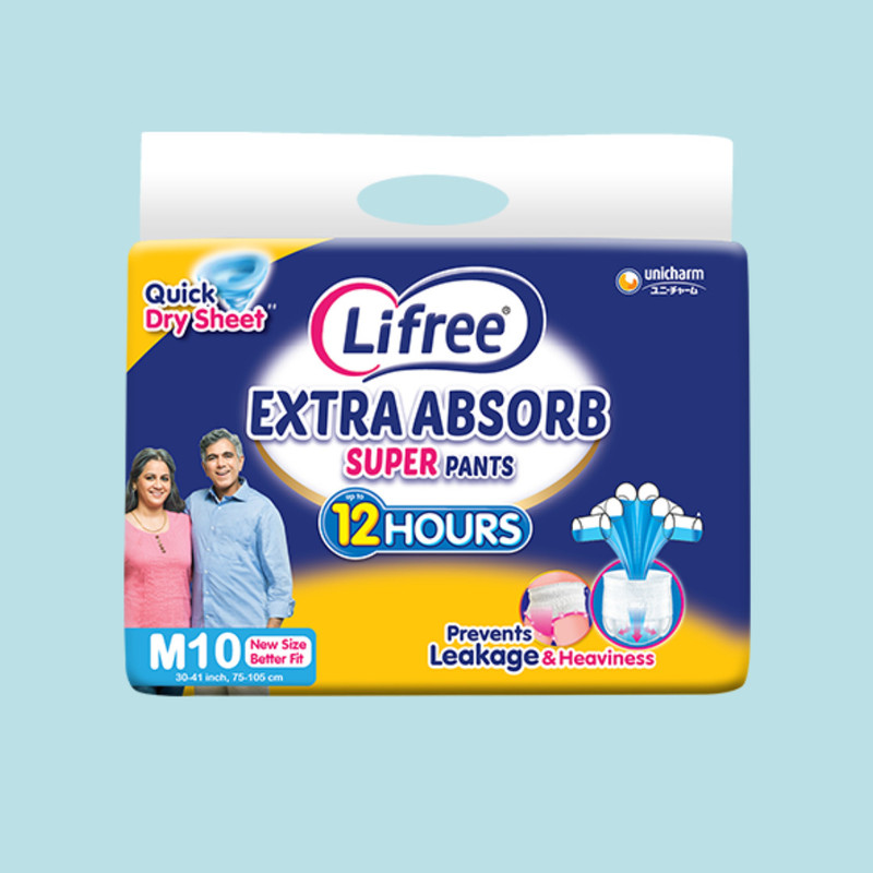 LIFREE Adult Diaper Pants, Medium, 10 Pcs, All-Day Dry Fit, Quick Absorb, Leak-Proof Adult Diapers - M(10 Pieces)