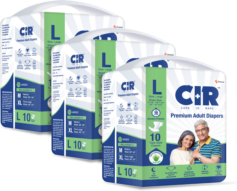 CIR Premium Adult Diapers, Large, Pack of 2 (20 units) Adult Diapers - L(20 Pieces)