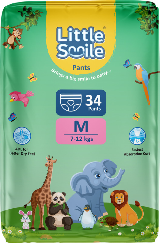 Little Smile Baby Pant Diaper - M(34 Pieces)