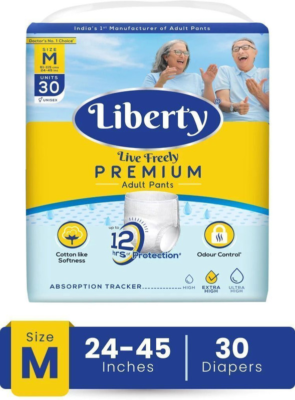 Liberty Adult Diaper Pants , Medium (3 * 10 pcs) Adult Diapers - M(30 Pieces)