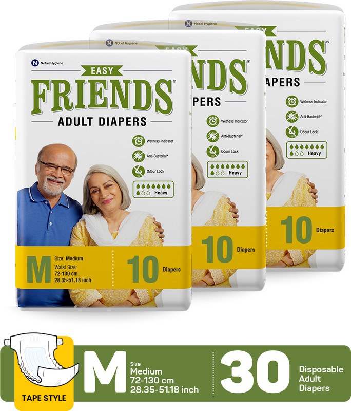 FRIENDS Easy Tapes Adult Diapers - L(30 Pieces)
