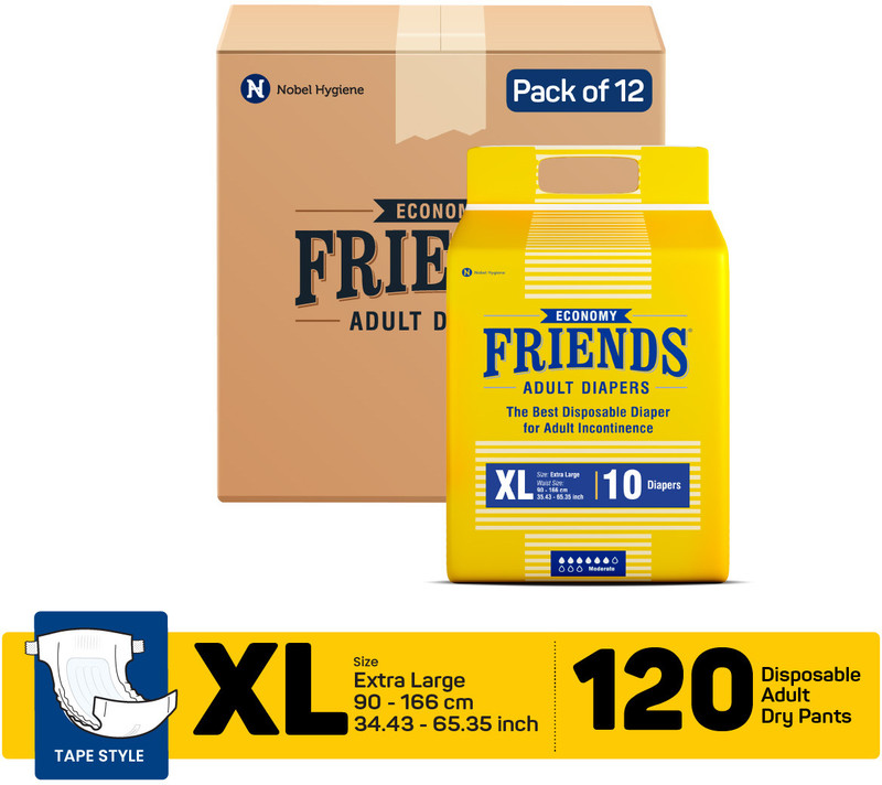 FRIENDS Economy Tape Adult Diapers - XL(60 Pieces)