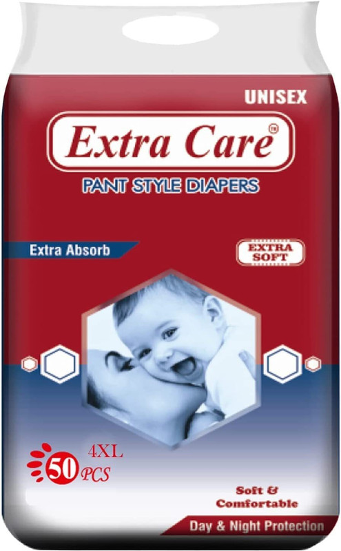 Extra Care Baby Pant Diaper 4XL size ( 50 piece ) - XXXL(50 Pieces)