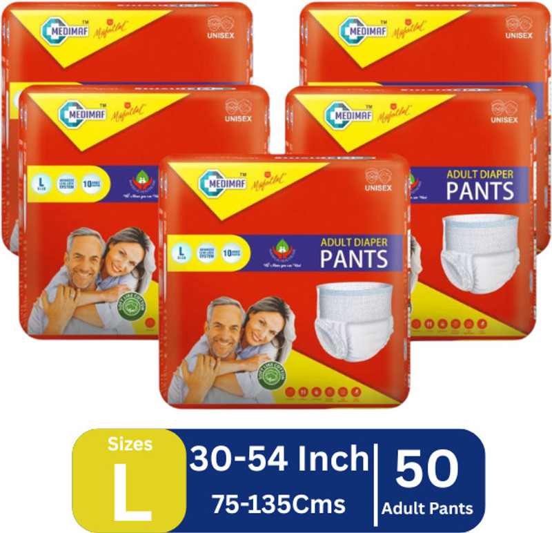 MEDIMAF by MAFATLAL Adult Diapers Pants - 20 Count (Large) Adult Diapers - L(20 Pieces)