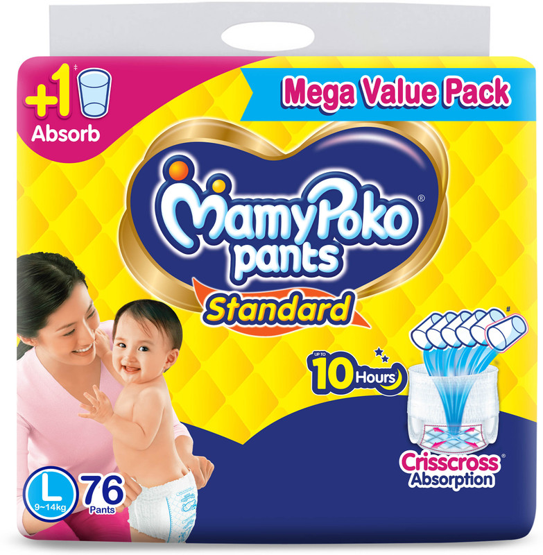 MamyPoko Pants Standard, 10hr Leakage Protection - L(76 Pieces)