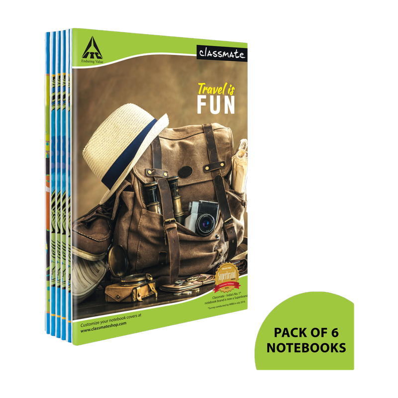 Classmate Notebook A4 Notebook Single Line 172 Pages(Multicolor, Pack of 6)