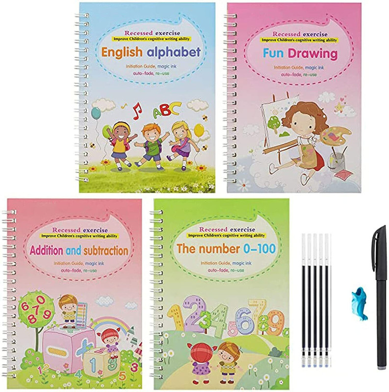 DRAMIQ Magic pen magic practice copy book for kids activity books for 3 year old book(Multicolor)