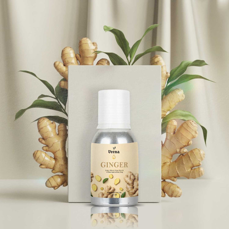 Veena Ginger Essential Oil for Candle Making 100% Natural, Scent 25 ml Personal use, Soap Making, Candle Perfume, Diffuser, Home Fragrance Diffuser(Multicolor)