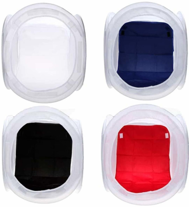 VTS 80 x 80cm Portable Photo Studio Shooting Tent Light Cube Diffusion Soft Box Kit Red Blue Black White Matte Diffuser(Multicolor)