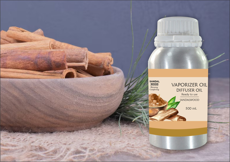 Veena Sandal Long Lasting & Strong Aroma Oil Diffuser in a Aluminium Can 500 ml Room, Garden, bedding room, Office, Bar Diffuser(Multicolor)