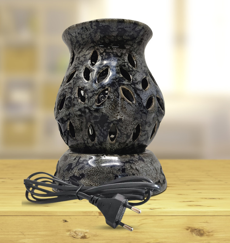 PEEPRESION Ceramic Electric Fragrance Oil Burner Aroma Oil Diffuser(Black)
