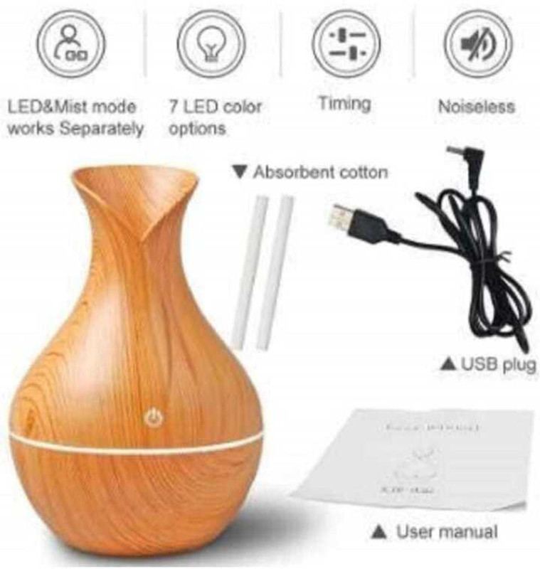 Ritesh Clear Choice-Wooden Cool Mist Humidifiers Essential Oil Diffuser Aroma 123 YES Diffuser(Multicolor)