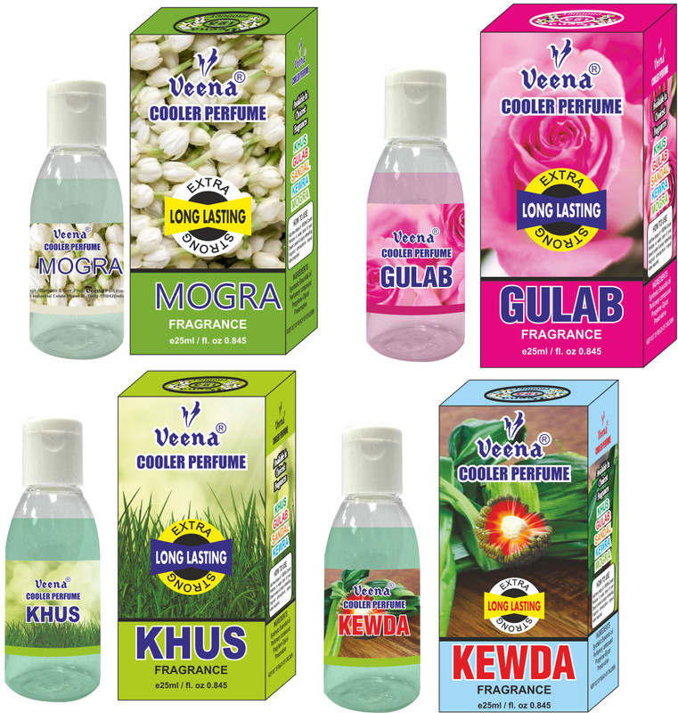 Veena Mogra, Khus, Gulab, Kewda Cooler Perfume Alcohol Free Cooler Attar 25 ml Water Cooler Diffuser(Multicolor)