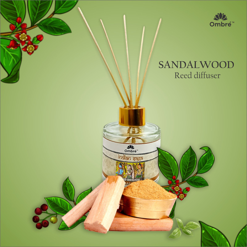 Ombre DIFFUSER-120ML SANDALWOOD Ideal for Office Cabins, Small Room, Washrooms, Cubicles, Stores, Reception Areas Etc... Diffuser(Multicolor)
