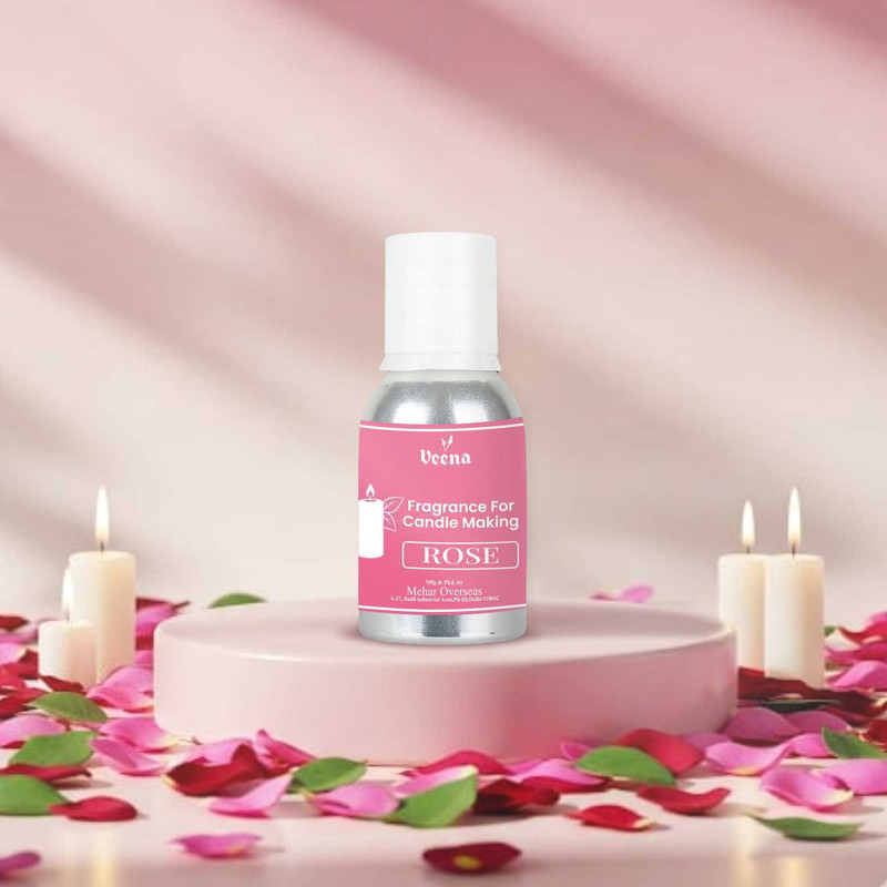 Veena Rose Fragrance Oil for Candle Making Elegant Floral Aroma 25 ml Making Candle Diffuser(Multicolor)
