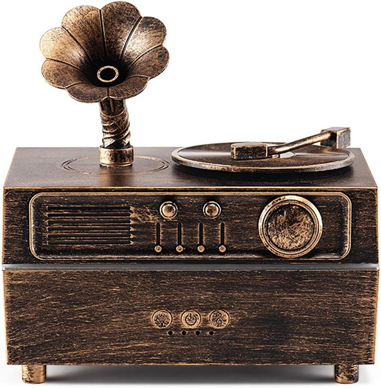 Inditradition Bluetooth Enabled Retro Gramophone Shape Aroma Diffuser Humidifier for Home Home & office Diffuser(Brown)