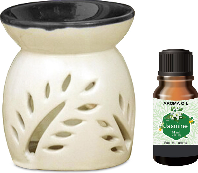 PEEPRESION Black Top Air Diffuser Burner With 1 Jasmine Scented Aroma oil (15ml) Scented Air Diffuser Uses For Pub Bar, Office, Club, Studio, Conference Hall, Study Table Diffuser(Black)