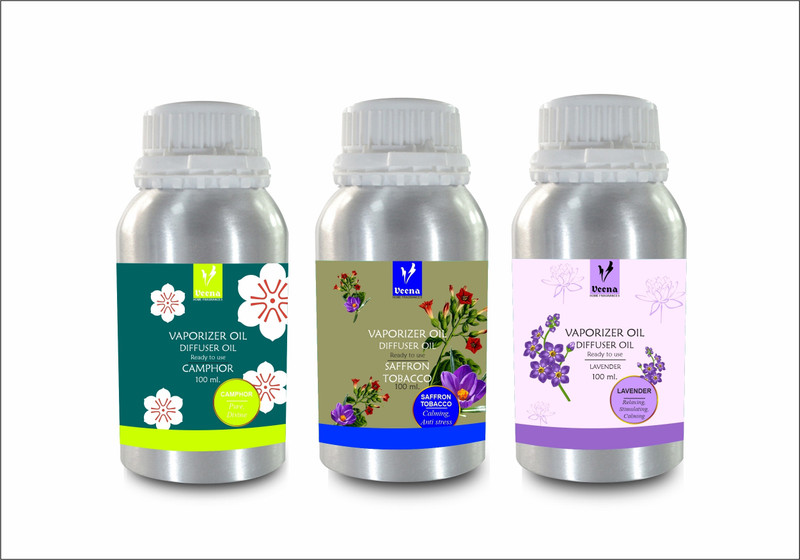 Veena Combo Aroma Oil Diffuser Camphor, Saffron Tobacco, Lavender Room Fragrance Room, Garden, Bedding Room, Office, Bar Fragrance Diffuser(Multicolor)