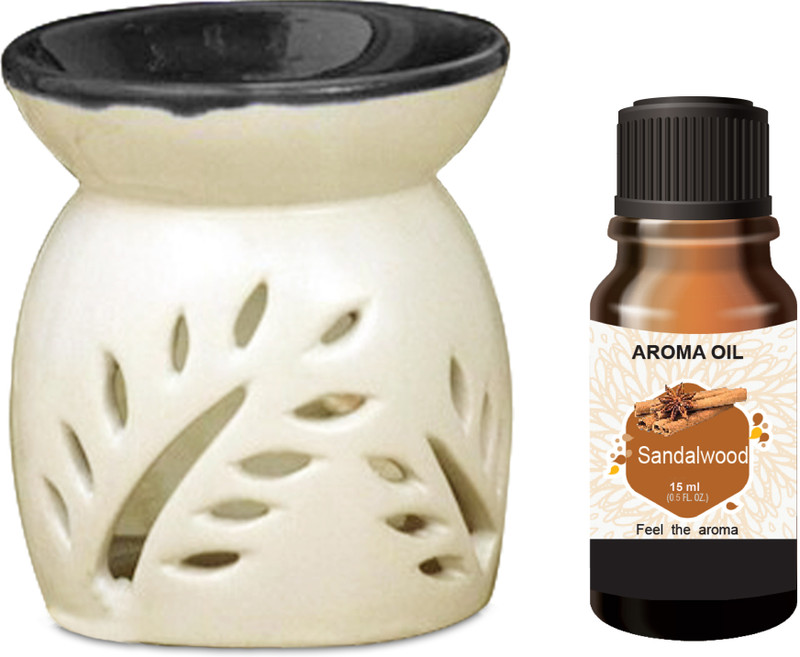 PEEPRESION Black Top Air Diffuser Burner With 1 Sandalwood Scented Aroma oil (15ml) Scented Air Diffuser Uses For Pub Bar, Office, Club, Studio, Conference Hall, Study Table Diffuser(Black)