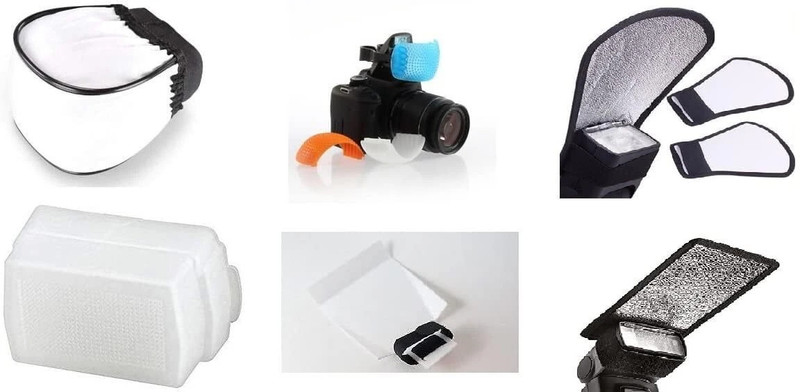 MILLETS Combo Offer 6 Types Flash Diffusers Color Diffuser Bounce Cards Flash Card Still Photographey Diffuser(Black)