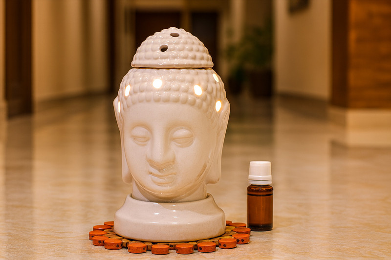 Hindustani Saudagar Calm Bodhi Ceramic Aroma diffusers Electric Oil Camphor Burner HOME DECOR Diffuser(Grey)