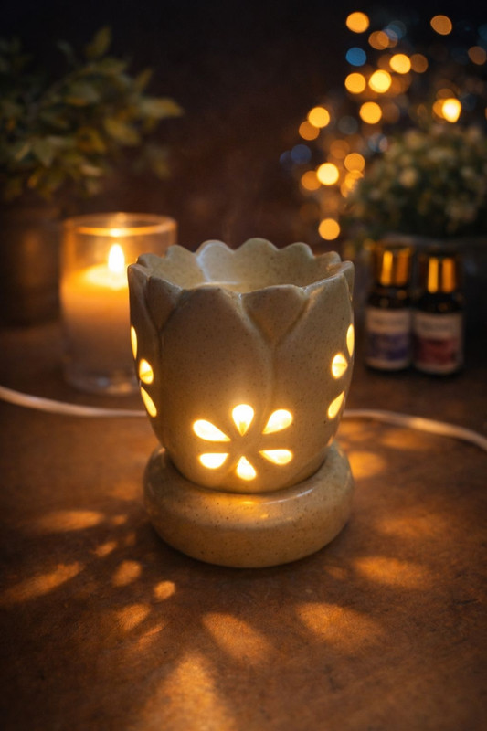 Earthy Craft Off white diffuser Home decor, Meditation, Yoga, Festivals and gifting Diffuser(Beige)