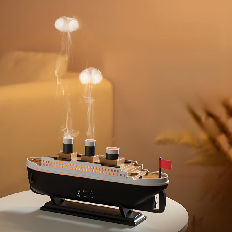 Inditradition Titanic Steam Ship Design Humidifier Diffuser & Home Ofice Ultrasonic Aroma Mist Home Diffuser(Black)