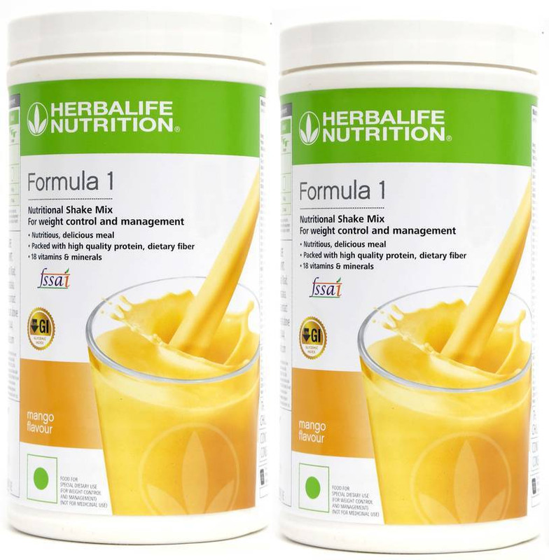 HERBALIFE Weight Loss Combo Formula 1 Shake Mix - MANGO Flavor, SHAKEMATE 500G MANGO Powder(1000 g, Pack of 2)