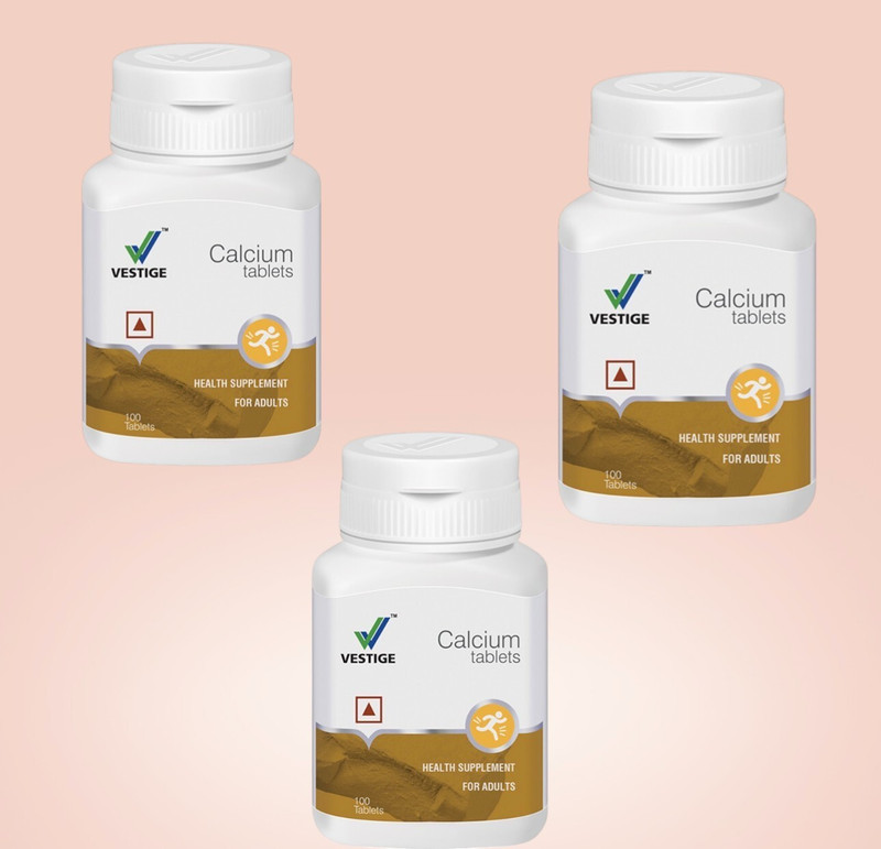 Vestige PACK 3 CALCIUM TABLETS UNFLAVOUR Tablet(300 g, Pack of 3)