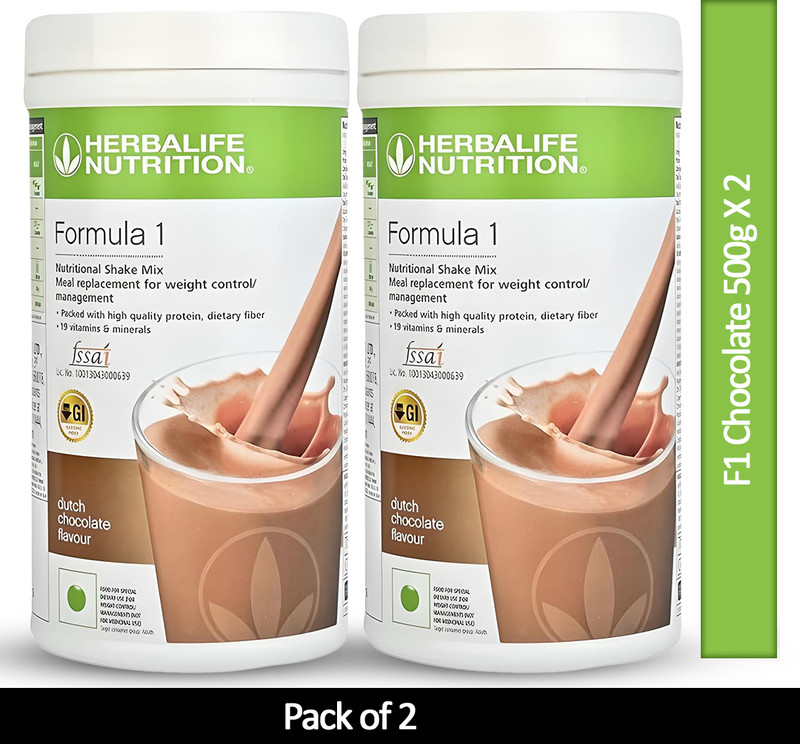Herbalife Nutrition Formula 1 Chocolate 500g Pack of 2 Chocolate Powder(1000 g, Pack of 2)