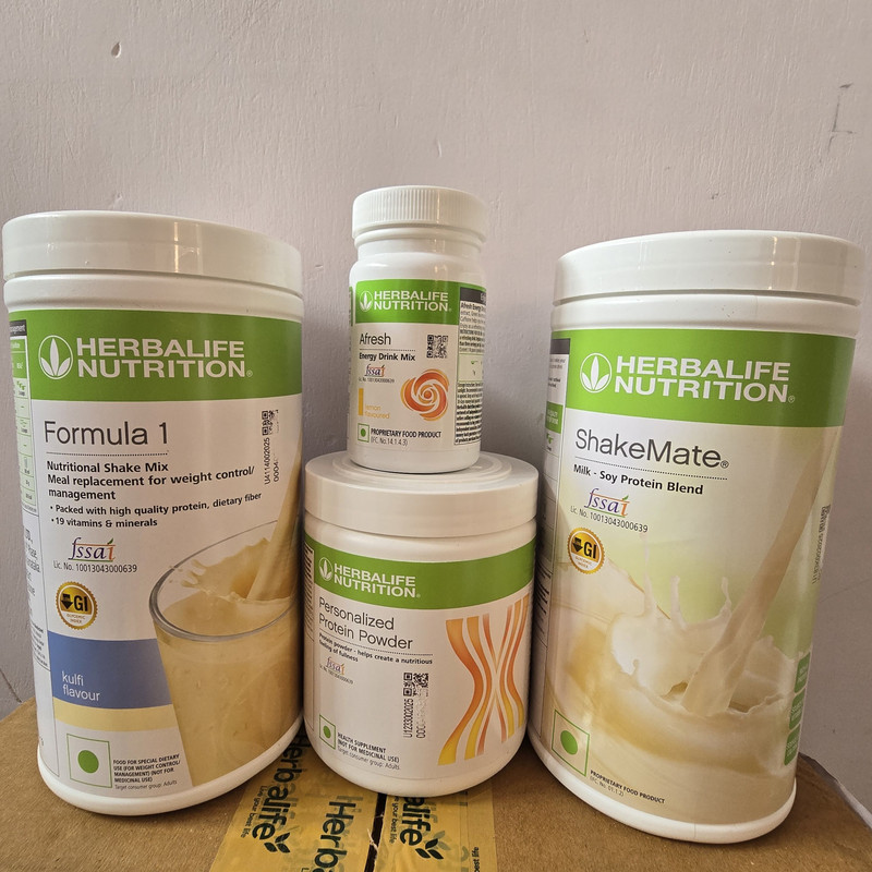 HERBALIFE KULFI SHAKE OR PROTEIN 200GM ,LEMON AFRESH ENERGY DRINK , SHAKEMATE | KULFI Powder(1250 kg, Pack of 4)