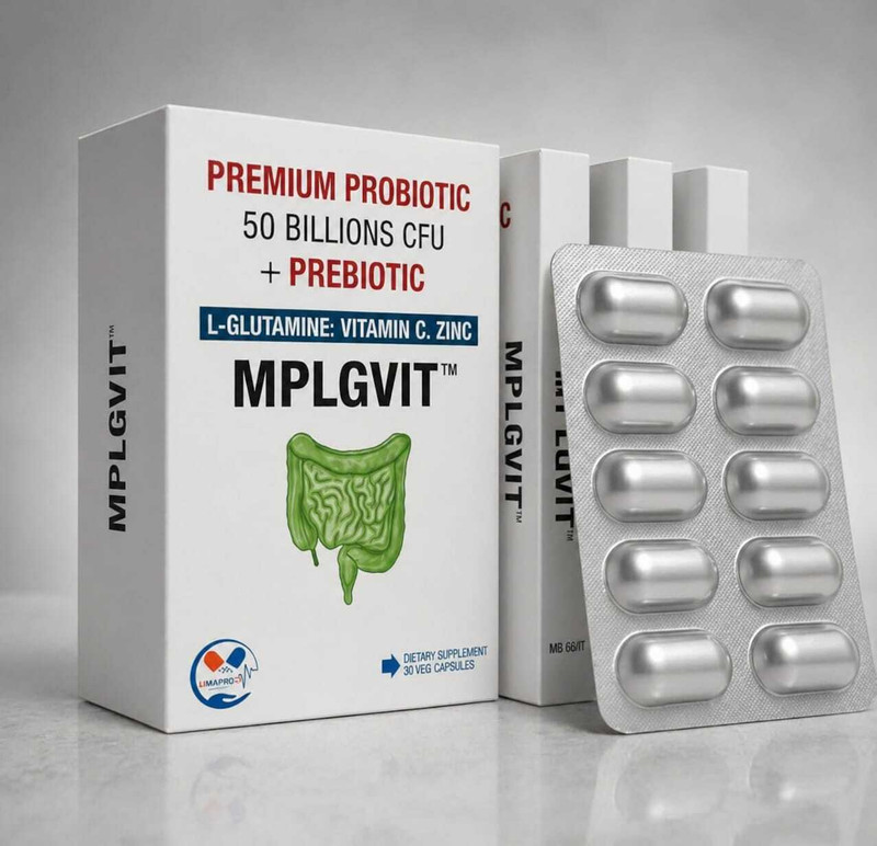 MPLGVIT Premium Probiotic Supplement – 50 Billion CFU With Prebiotic, Health Support Un-Flavoured Capsules(30 No)