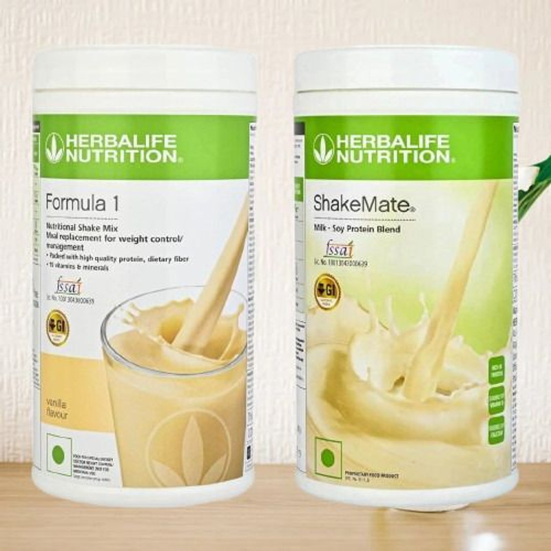 HERBALIFE Formula 1 Shake Vanila Flavor 500g Shakemate 500g Powder(1000 g, Pack of 2)