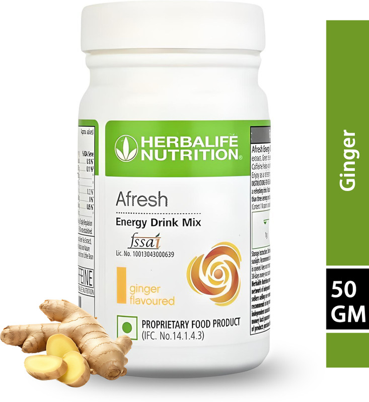 HERBALIFE Afresh Energy Drink – Ginger (50g) | Supports Energy & Weight loss Ginger Powder(50 g)