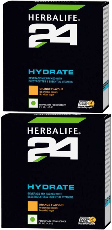 HERBALIFE H24 HYDRATE 2 Hydration Drink (200 g, ORANGE Flavored) Unflavered Powder(200 g, Pack of 2)