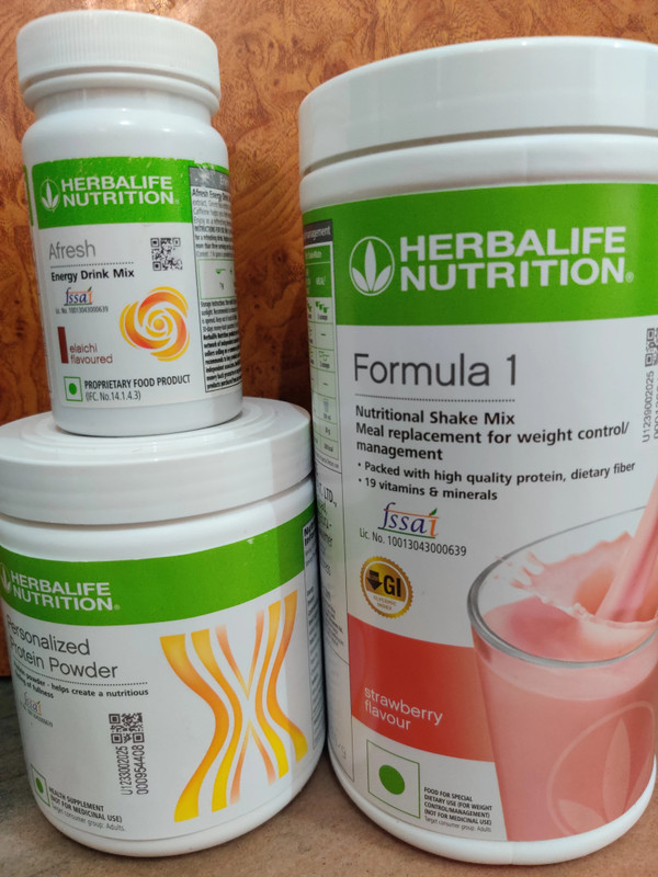 HERBALIFE POWER PACK WeightLoss Combo Formula 1 Shake Mix - MANGO FLAVOR, Personalized Protein Powder 200G, AFRESH ENERGY DRINK ELAICHI Powder(750 g, Pack of 3)